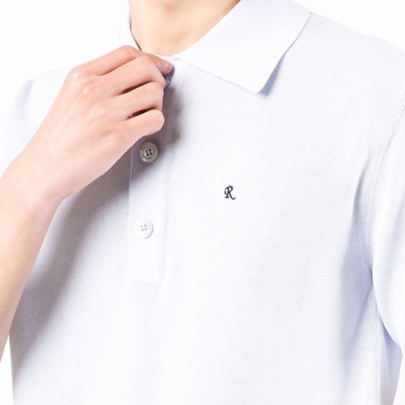 Raf Simons, Men's Cotton Sweater Polo, Light Blue, M - Picture 1 of 10